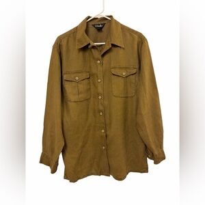Rafaella Tan Khaki Button-Up Shirt Jacket